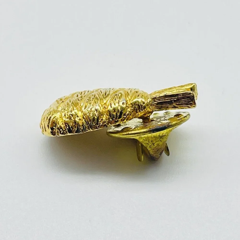 Vintage Gold Tone Pineapple Tie Tack Lapel Pin Welcome Hostess Host